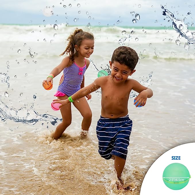 kids playing with a reusable water balloon